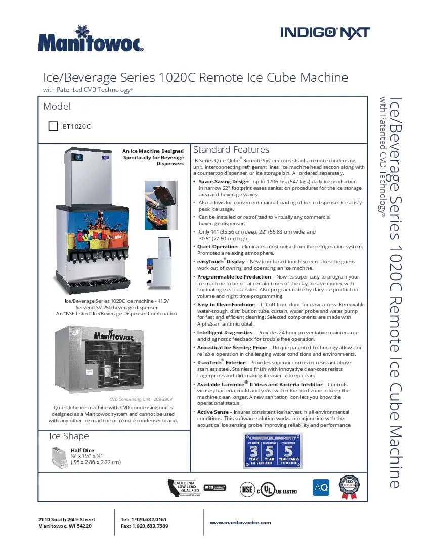 manitowoc-ibt1020c-161-ice-maker-cube-style-remote-refrigeration-specsheet-260726wbxd3a.pdf