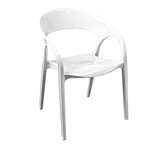 Florida Seating , GOSSIP/WHITE, Chair, Armchair, Stacking, Outdoor